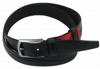 Мужской кожаный ремень под брюки Skipper 1047-35 черный 3,5 см