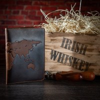 Обложка-органайзер для документов из кожи HiArt World Map PC-03-S19-1235-T001