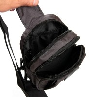 Мужская тканевая сумка-слинг Lanpad 6043 gray