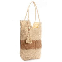 Пляжная плетеная сумка PODIUM 8051 beige