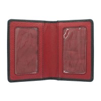 Кожаная визитница с RFID защитой Visconti vsl24 blk/red