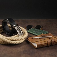 Мужской кожаный ремень автомат Vintage 20300