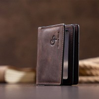 Женская кожаная визитница с обложкой для ID-паспорта  GRANDE PELLE 11292 Коричневая