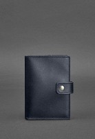 Кожаная обложка для паспорта BlankNote 5.0 (с окошком) темно-синяя Краст BN-OP-5-NAVY-BLUE