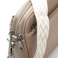 Женский молодежный кожаный клатч ALEX RAI 99092 beige