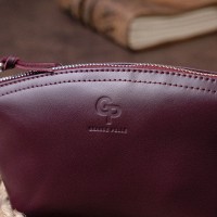 Женская кожаная косметичка Amelin GRANDE PELLE 11300 Сливовая