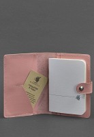 Кожаная обложка для паспорта  3.0 розовая BN-OP-3-PINK-PEACH