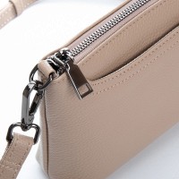 Женский молодежный кожаный клатч ALEX RAI 3092 beige