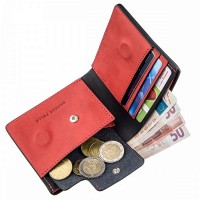 Чёрное портмоне из натуральной кожи GRANDE PELLE 11207