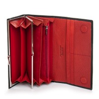 Женский кожаный кошелек BR DR. BOND W1-V-4 black-red