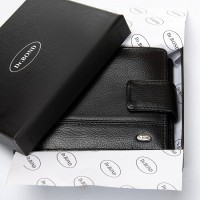 Мужской кожаный кошелек  DR. BOND M9-1CK black
