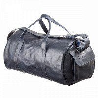Дорожная синяя кожаная сумка Grande Pelle 11049