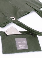 Женская кожаная сумка POOLPARTY Podium khaki