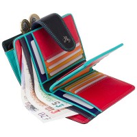 Кожаный женский кошелек Visconti SP31 Poppy c RFID (Black Multi)