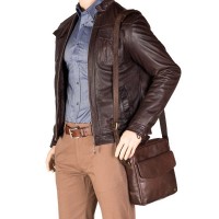 Мужская кожаная сумка с RFID защитой Visconti ML36 Vesper A5 (Brown)