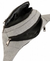 Сумка серая на пояс TRAUM 7035-06
