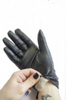 Женские комбинированные серые перчатки Shust Gloves