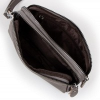 Женская кожаная косметичка Cosmetic 6002-A grey