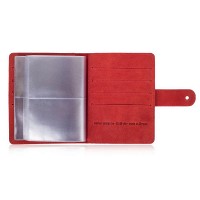 Кожаный картхолдер Hi Art «Let's Go Travel» CH-06 Shabby Red Berry