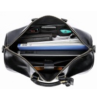 Кожаная дорожная черная сумка Joynee B10-9016
