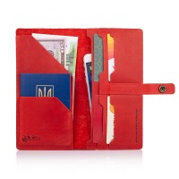 Тревел-кейс из кожи Hi Art TC-01 Shabby Red Berry Mehendi Art