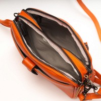 Женский молодежный кожаный клатч ALEX RAI 88085 orange