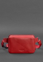 Кожаная поясная сумка Dropbag Mini красная BN-BAG-6-RED
