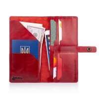 Тревел-кейс из кожи Hi Art TC-01 Crystal Red Mehendi Art