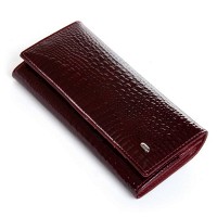 Женский кожаный лаковый кошелек SERGIO TORRETTI FEW1-V wine red