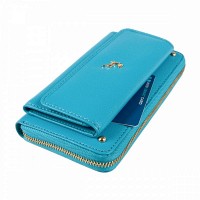 Английский женский кожаный кошелек Ashwood J54 BLUE ATOLL (Синий)