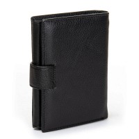 Мужской кожаный кошелек с правником DR. BOND M1CK black