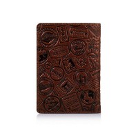 Обложка-органайзер для документов из кожи HiArt AD-01 	Let's Go Travel коньячный