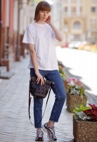 Кожаная плетеная женская сумка BlankNote Пазл M черная Crazy Horse BN-BAG-32-G-KR