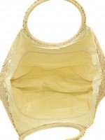 Женская золотистая сумка-корзина из текстиля Podium PC7167-1 natural gold