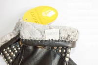 Перчатки женские чёрные кожаные 782s1 S Shust Gloves