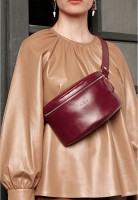 Кожаная поясная сумка бордовая TW-BELTBAG-MARS-KSR