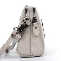 Женский молодежный кожаный клатч ALEX RAI 99101 beige