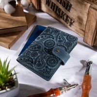 Обложка для паспорта из кожи Hi Art «Buta Art» PB-02/1 Shabby Lagoon