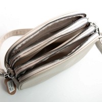 Женский молодежный кожаный клатч ALEX RAI 17006 pale grey