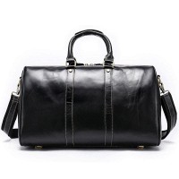 Кожаная дорожная черная сумка Joynee B10-9016