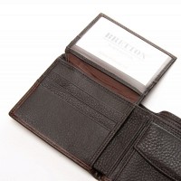 Мужской кожаный кошелек BE BRETTON 210L brown mix