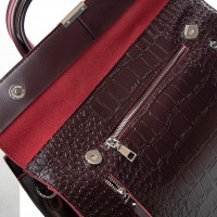 Женская кожаная сумка классическая ALEX RAI 5052 bordo croco