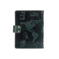 Кожаный картхолдер Hi Art «7 wonders of the world» CH-06 Crystal Green
