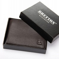 Мужской кожаный кошелек с зажимом для купюр BE BRETTON 168-24A brown