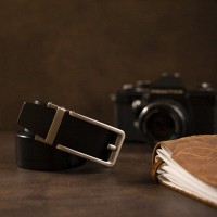Ремень мужской кожаный Vintage 20306 Черный