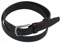 Кожаный мужской ремень Skipper 1057-33 черный 3,3 см.