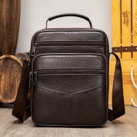 Мужская кожаная тёмно-коричневая сумка Vintage 14991