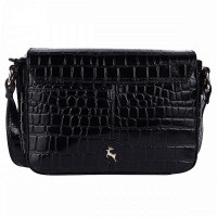 Женская кожаная сумка Ashwood C50 Black (Черный)