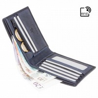 Кожаное портмоне с RFID защитой Visconti 707 oil blue