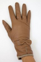 Женские кожаные коричневые перчатки Shust Gloves
